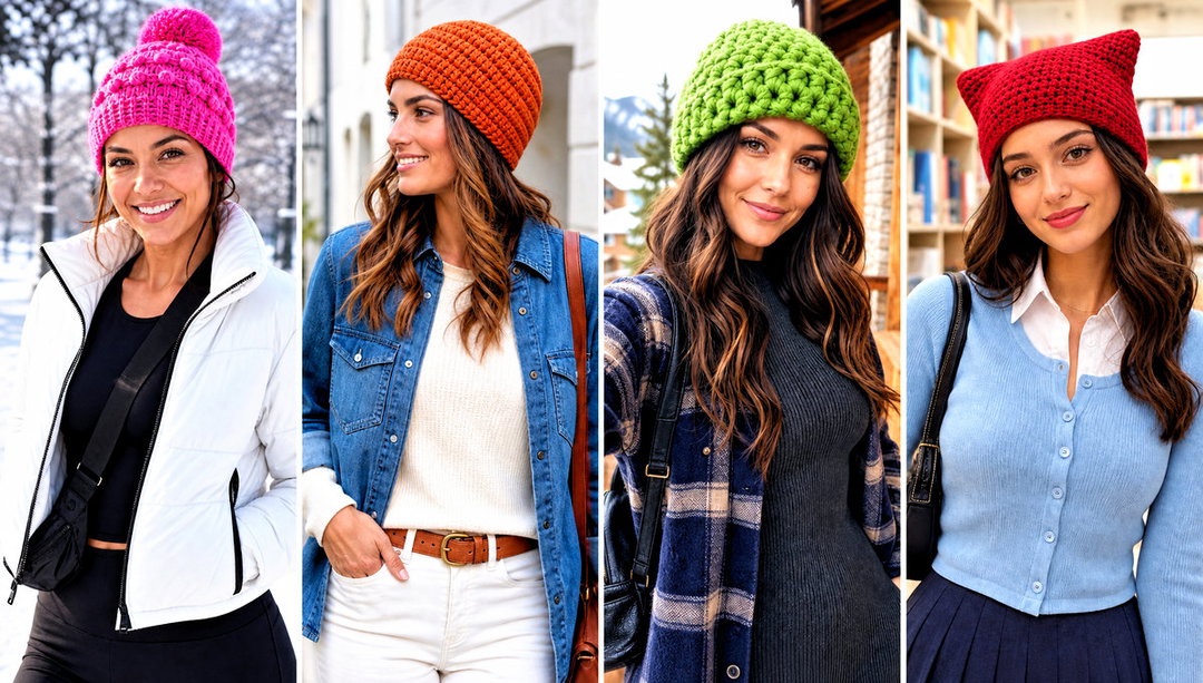 20 Hdc Crochet Beanie Outfit Ideas for Casual Coffee Runs