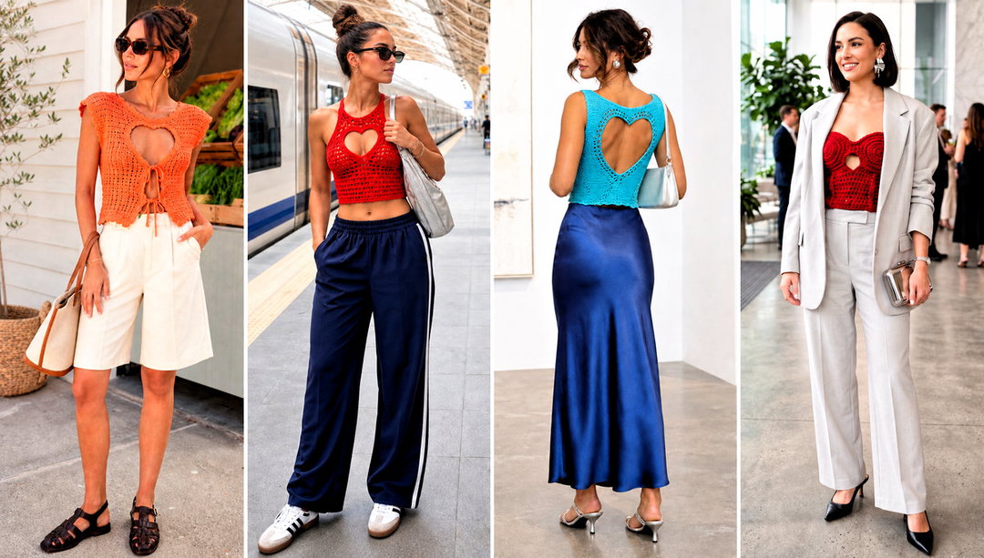 20 Heart Cut Out Crochet Top Outfit Ideas for Date Nights