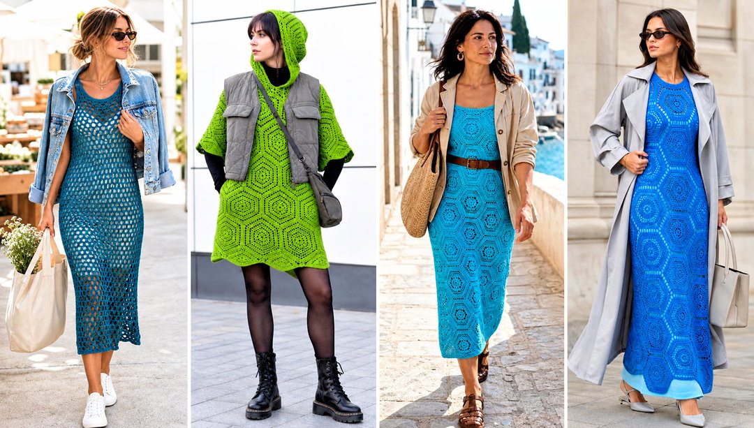 20 Hexagon Crochet Dress Outfit Ideas for Beach Getaways