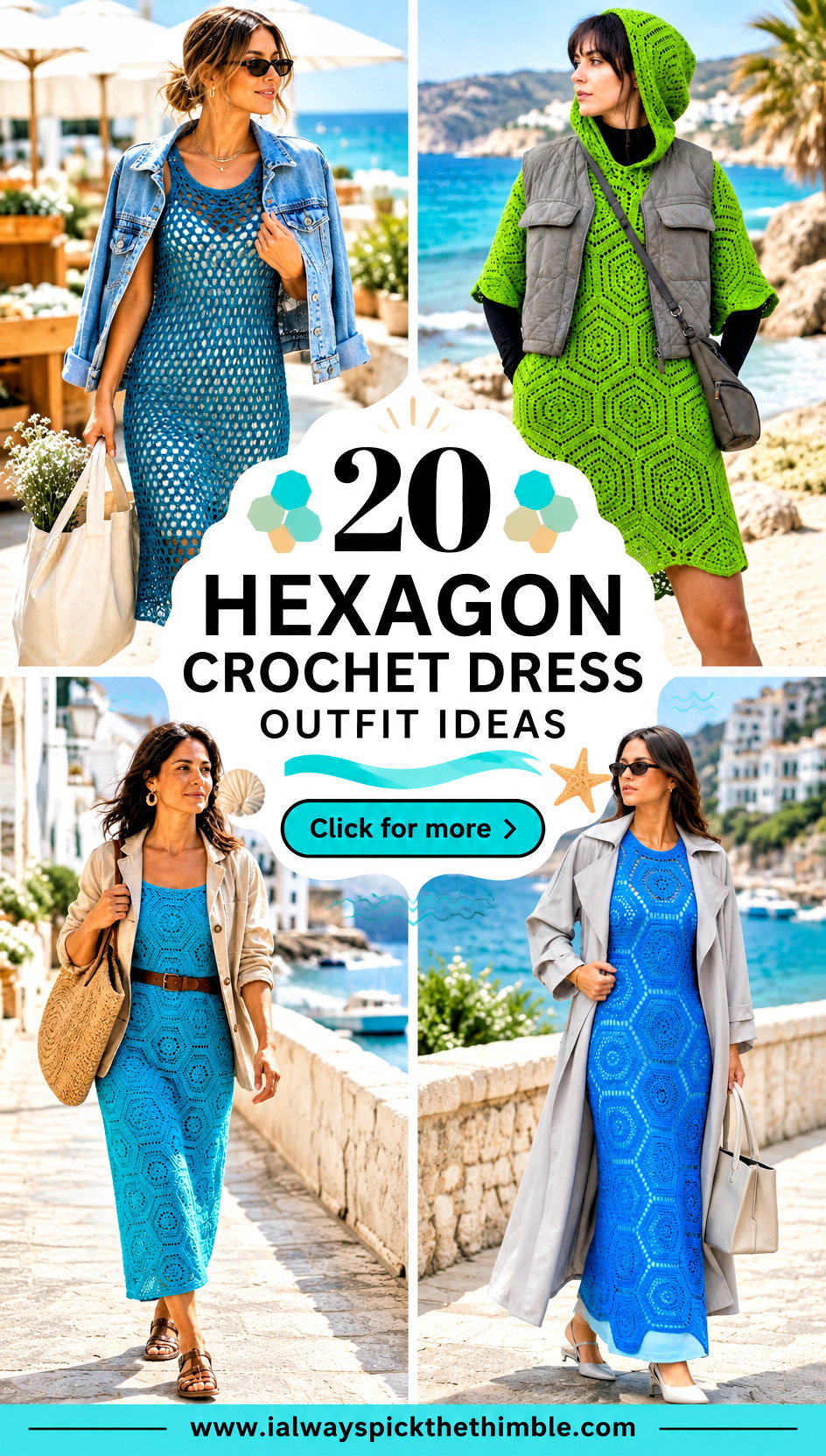 20 Hexagon Crochet Dress Outfit Ideas for Beach Getaways - 20 Hexagon Crochet Dress Outfit Ideas for Beach Getaways