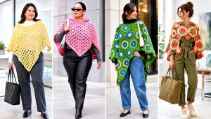 20 Hexagon Crochet Poncho Outfit Ideas for Relaxed Weekends
