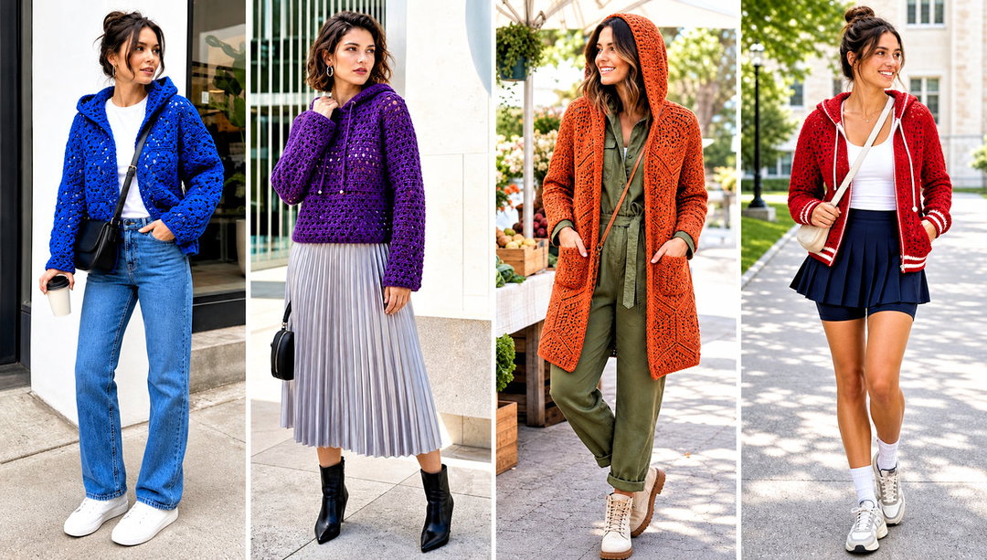 20 Hexi Crochet Hoodie Outfit Ideas for Casual Days