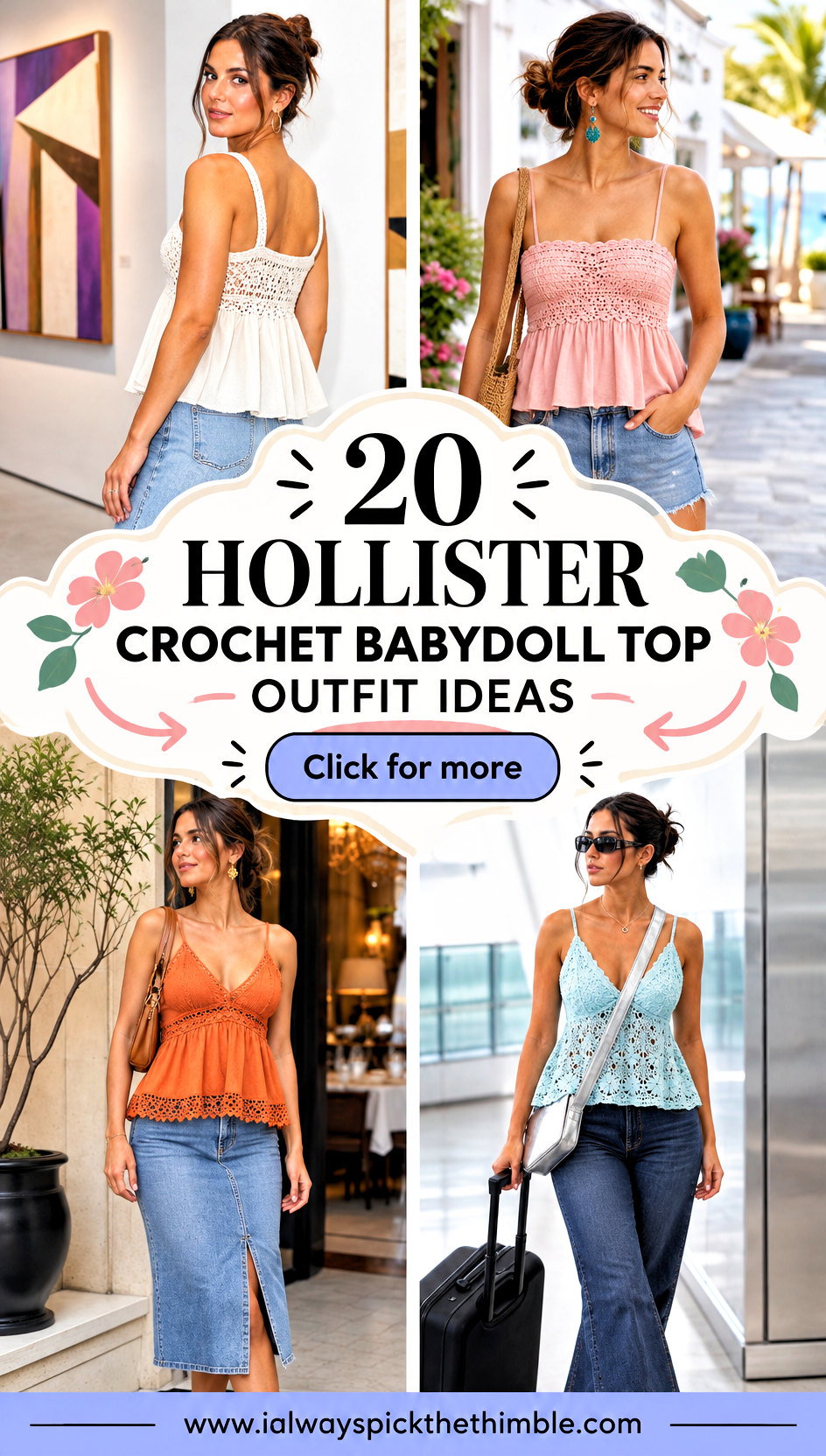 20 Hollister Crochet Babydoll Top Outfit Ideas With Denim - 20 Hollister Crochet Babydoll Top Outfit Ideas With Denim