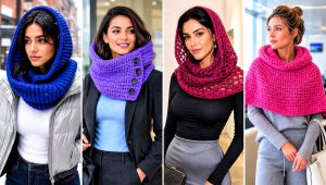 20 Hooded Crochet Cowl Snood Outfit Ideas for Cozy Commutes