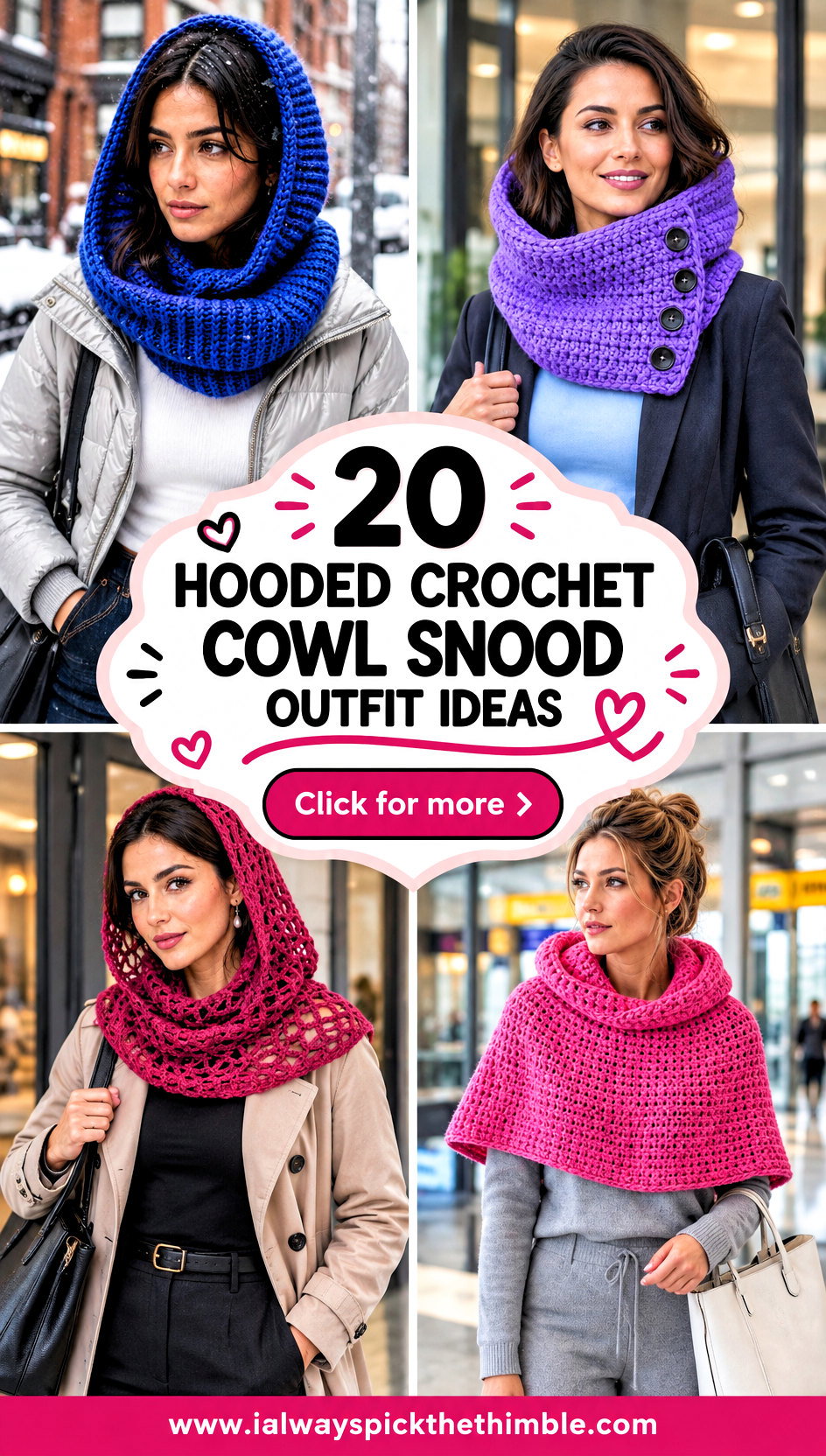 20 Hooded Crochet Cowl Snood Outfit Ideas for Cozy Commutes - 20 Hooded Crochet Cowl Snood Outfit Ideas for Cozy Commutes