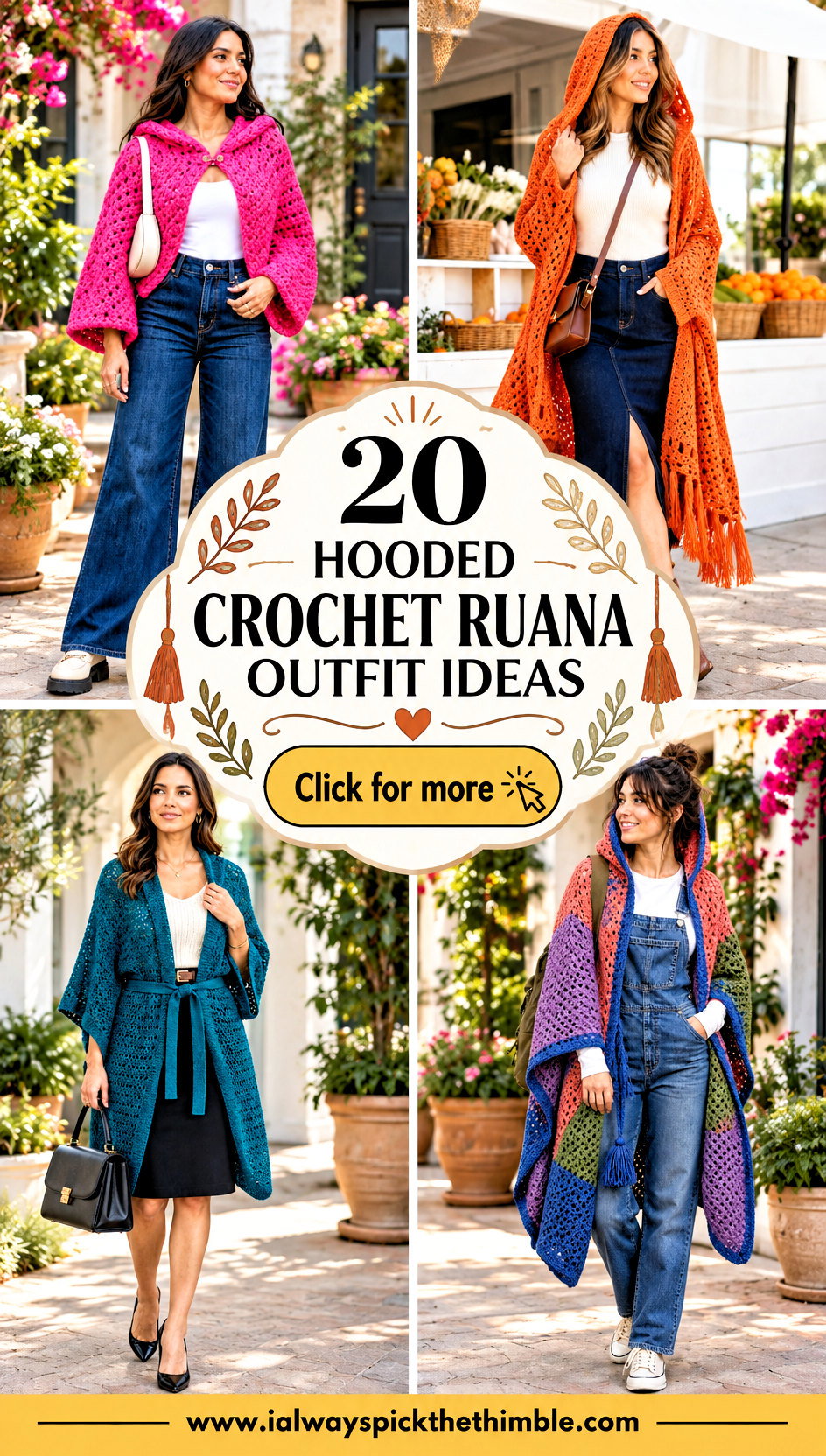 20 Hooded Crochet Ruana Outfit Ideas for Easy Boho Layers - 20 Hooded Crochet Ruana Outfit Ideas for Easy Boho Layers