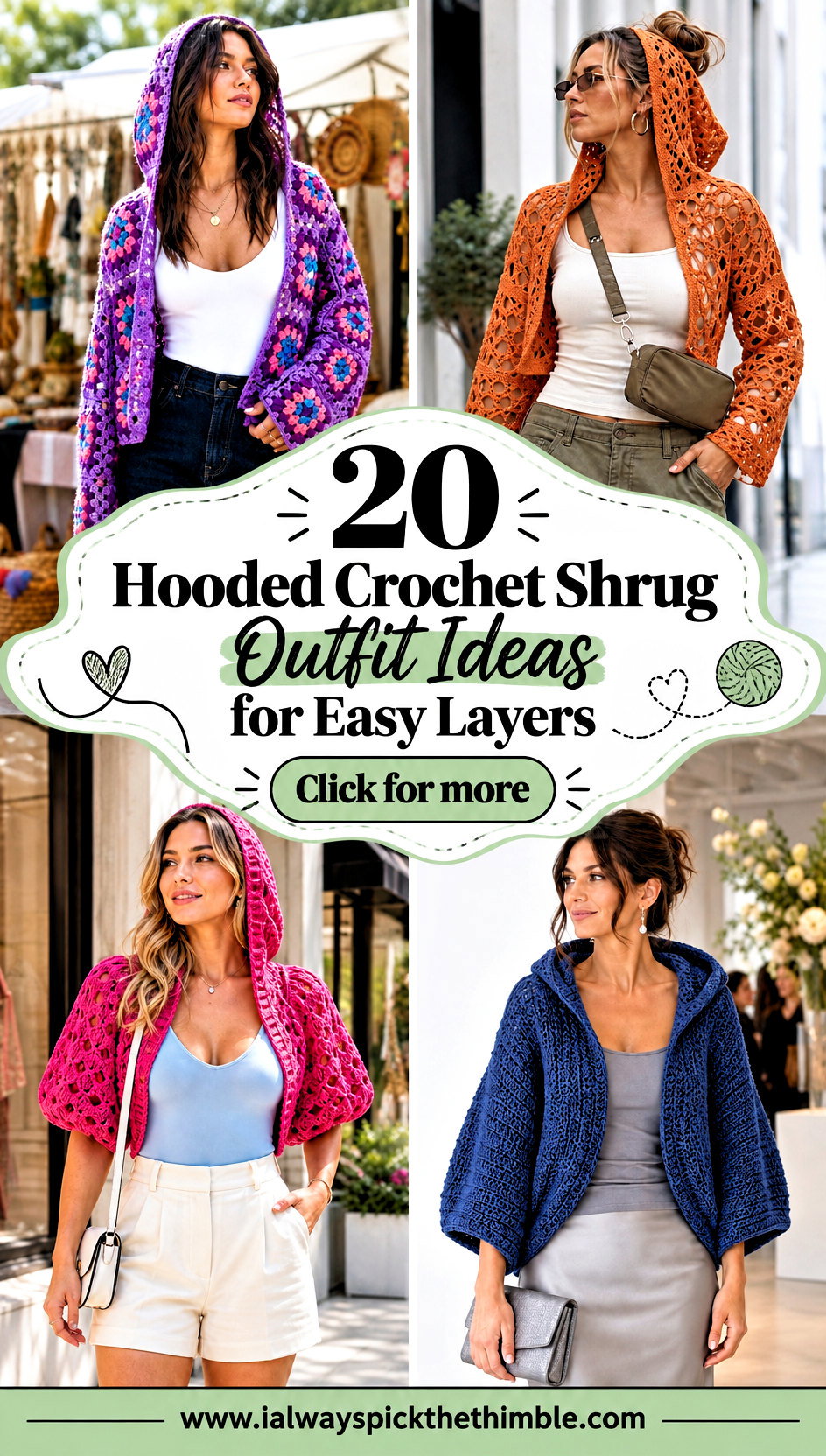 20 Hooded Crochet Shrug Outfit Ideas for Easy Layers - 20 Hooded Crochet Shrug Outfit Ideas for Easy Layers
