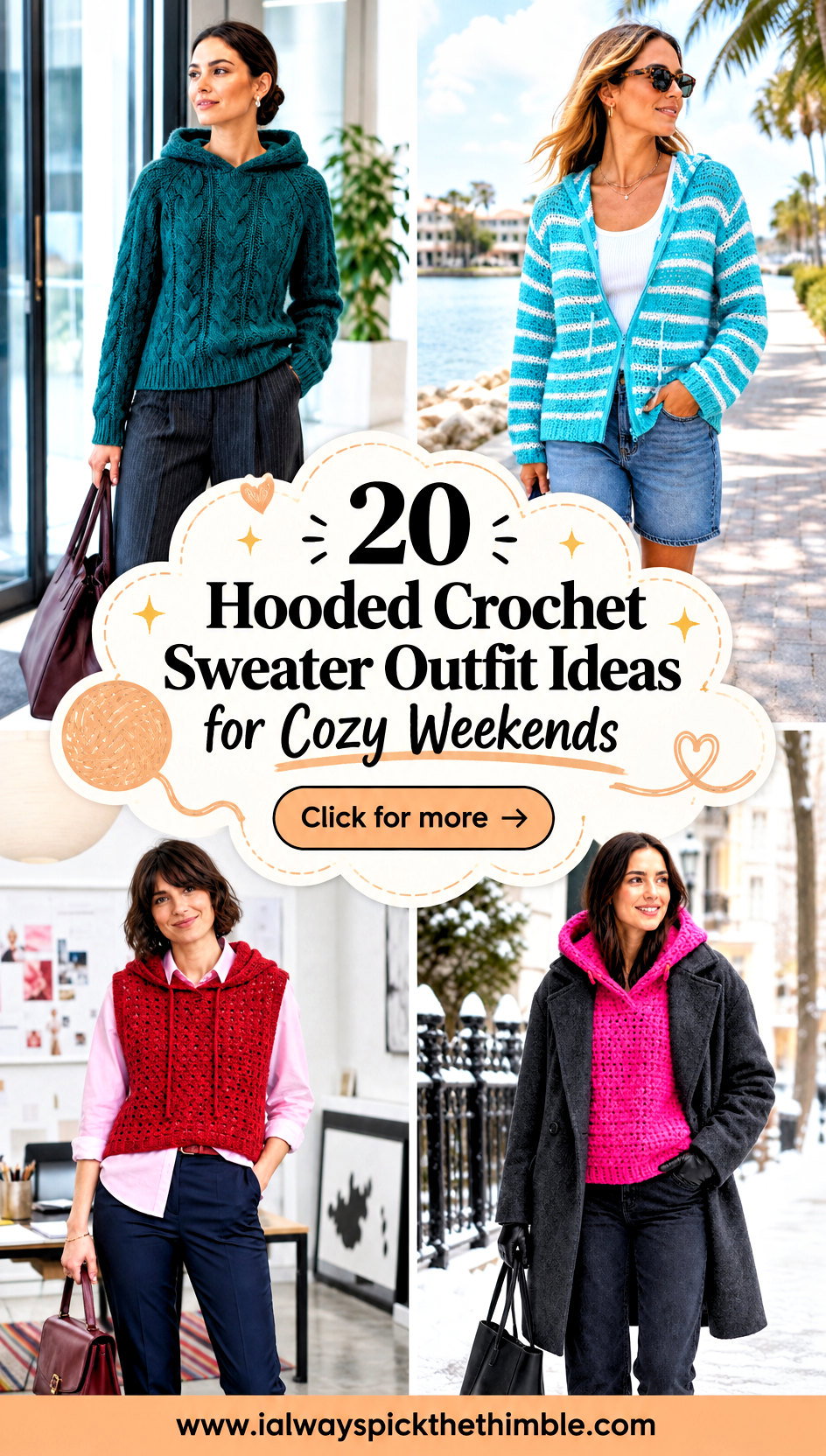 20 Hooded Crochet Sweater Outfit Ideas for Cozy Weekends - 20 Hooded Crochet Sweater Outfit Ideas for Cozy Weekends