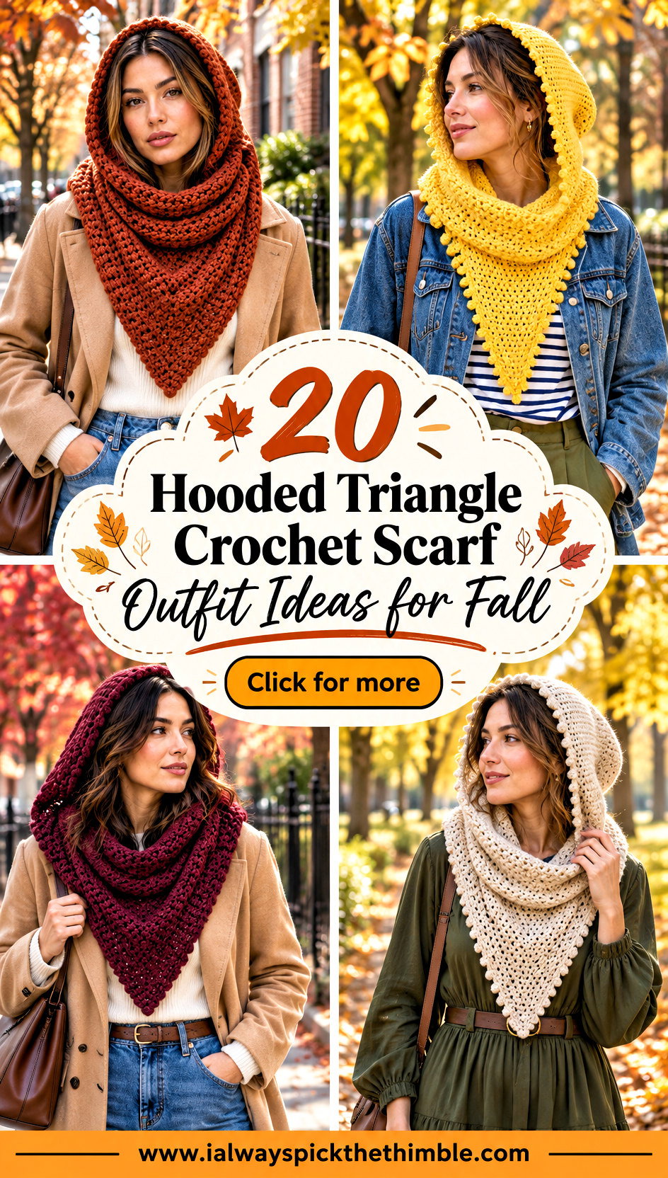 20 Hooded Triangle Crochet Scarf Outfit Ideas for Fall - 20 Hooded Triangle Crochet Scarf Outfit Ideas for Fall