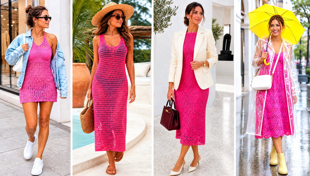 20 Hot Pink Crochet Dress Outfit Ideas for Summer Days