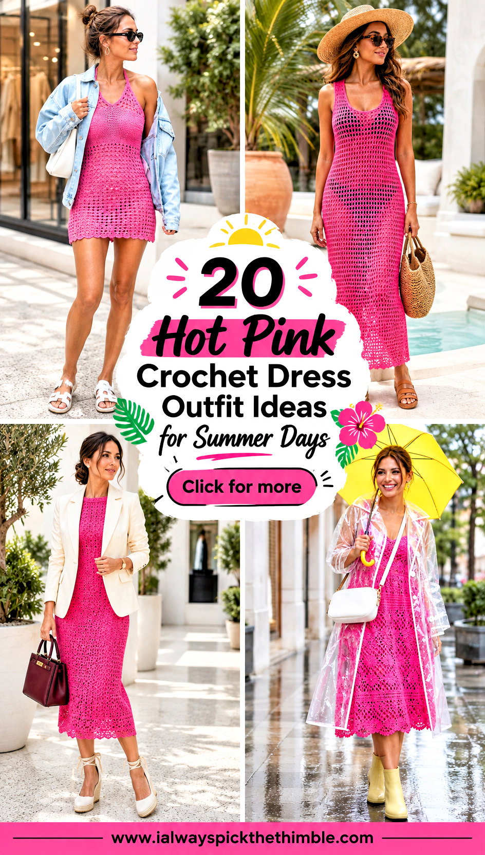 20 Hot Pink Crochet Dress Outfit Ideas for Summer Days - 20 Hot Pink Crochet Dress Outfit Ideas for Summer Days
