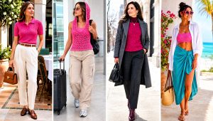 20 Hot Pink Crochet Top Outfit Ideas With Denim Shorts