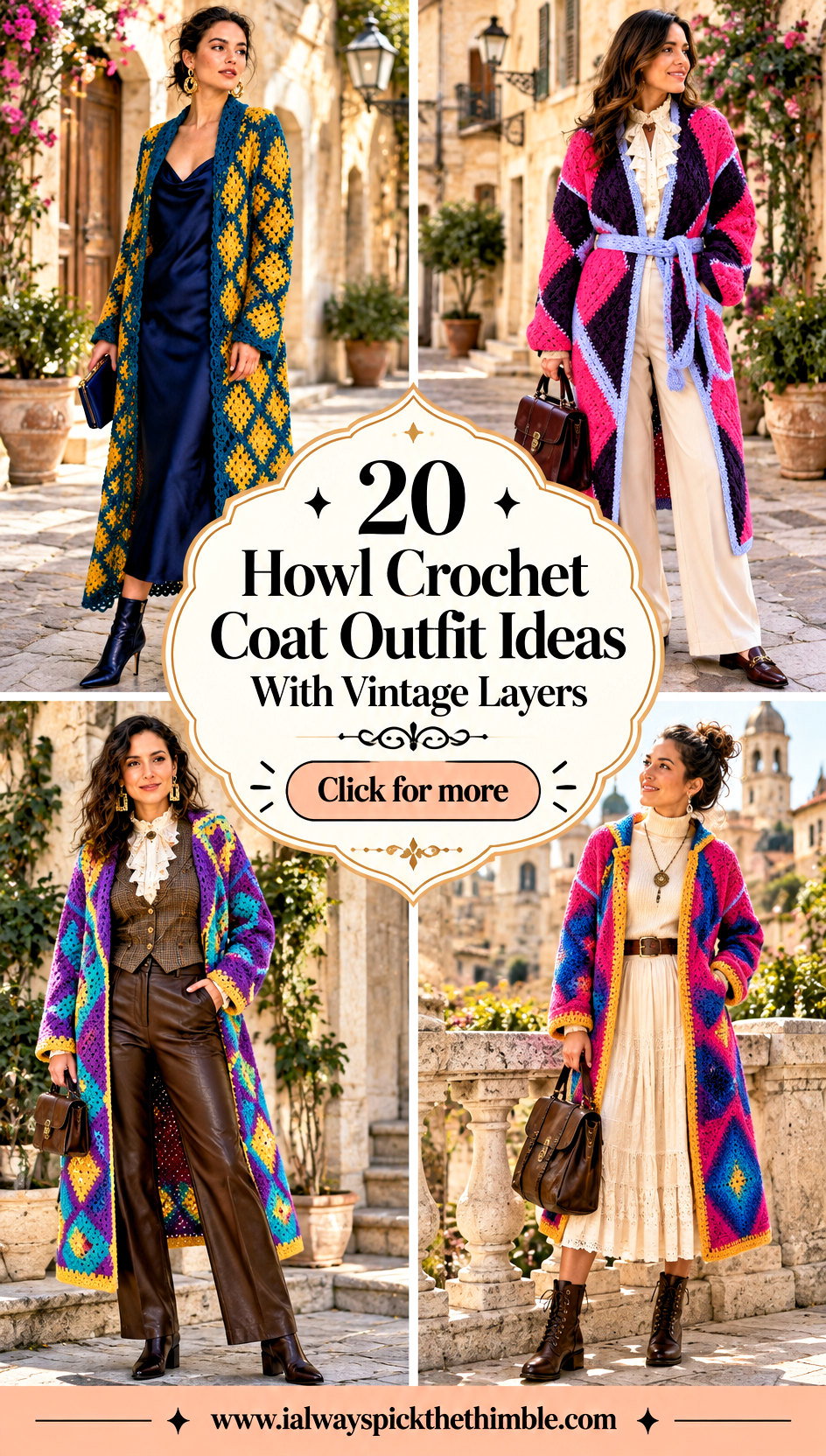 20 Howl Crochet Coat Outfit Ideas With Vintage Layers - 20 Howl Crochet Coat Outfit Ideas With Vintage Layers