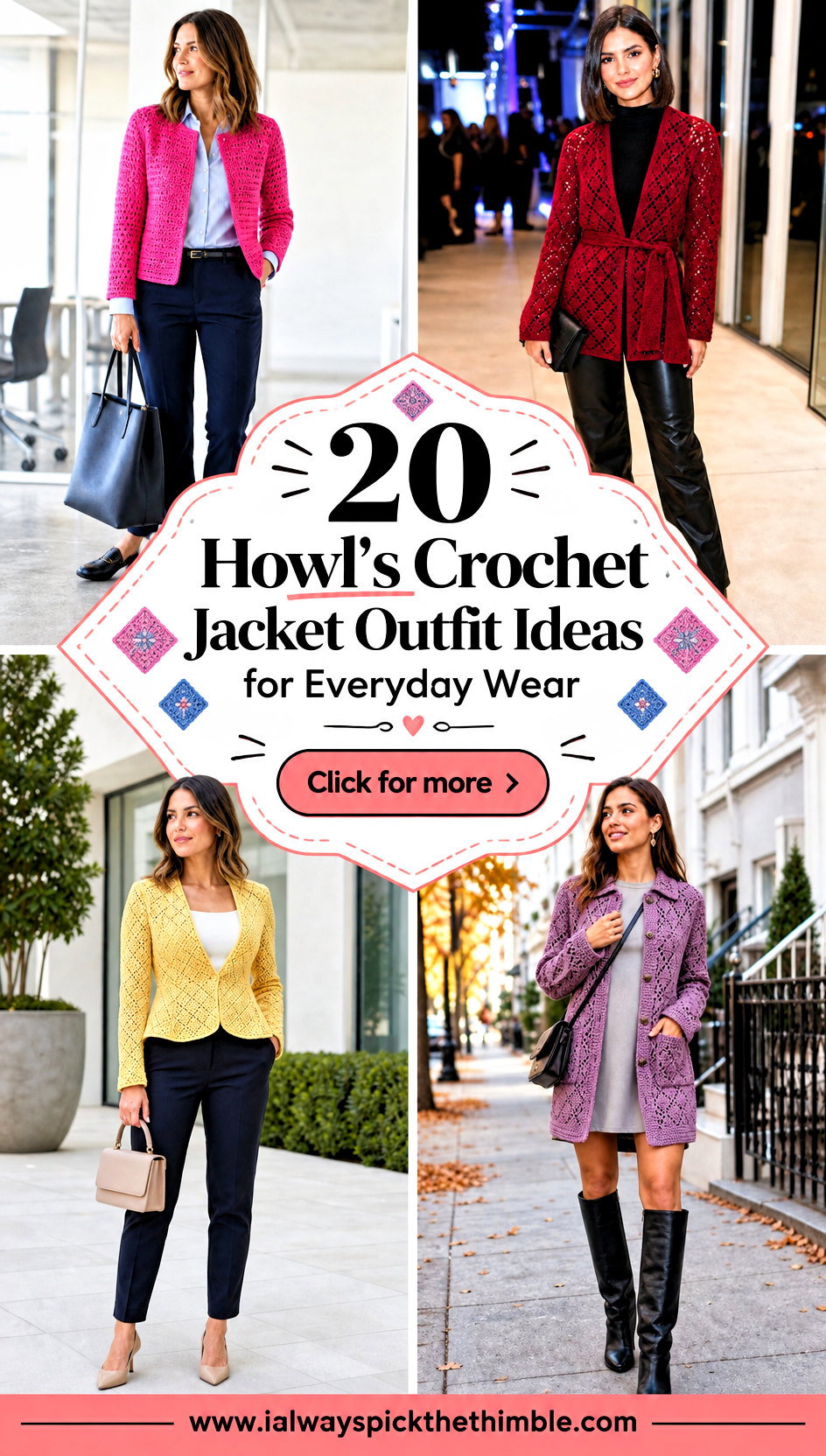 20 Howls Crochet Jacket Outfit Ideas for Everyday Wear - 20 Howl’s Crochet Jacket Outfit Ideas for Everyday Wear