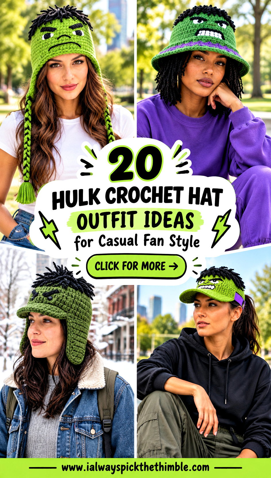 20 Hulk Crochet Hat Outfit Ideas for Casual Fan Style - 20 Hulk Crochet Hat Outfit Ideas for Casual Fan Style