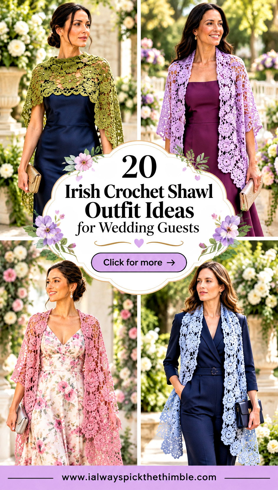 20 Irish Crochet Shawl Outfit Ideas for Wedding Guests - 20 Irish Crochet Shawl Outfit Ideas for Wedding Guests