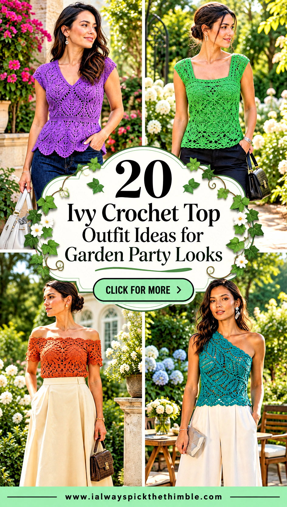 20 Ivy Crochet Top Outfit Ideas for Garden Party Looks - 20 Ivy Crochet Top Outfit Ideas for Garden Party Looks