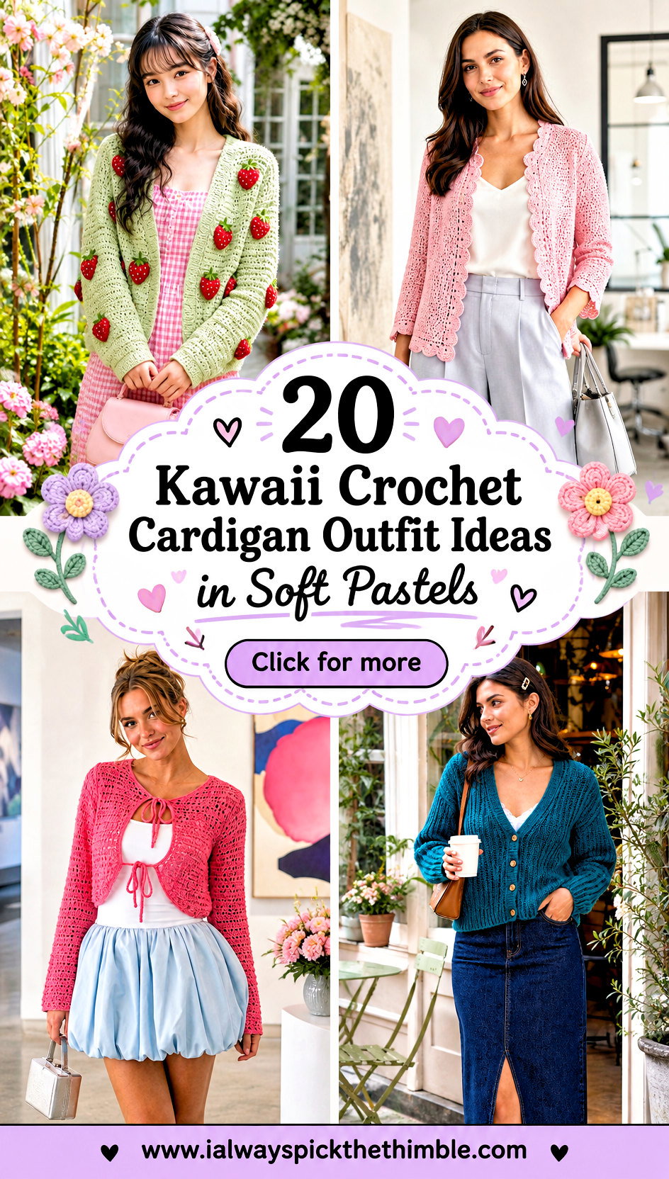 20 Kawaii Crochet Cardigan Outfit Ideas in Soft Pastels - 20 Kawaii Crochet Cardigan Outfit Ideas in Soft Pastels