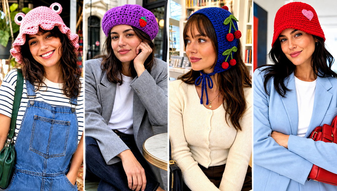 20 Kawaii Crochet Hat Outfit Ideas for Playful Looks