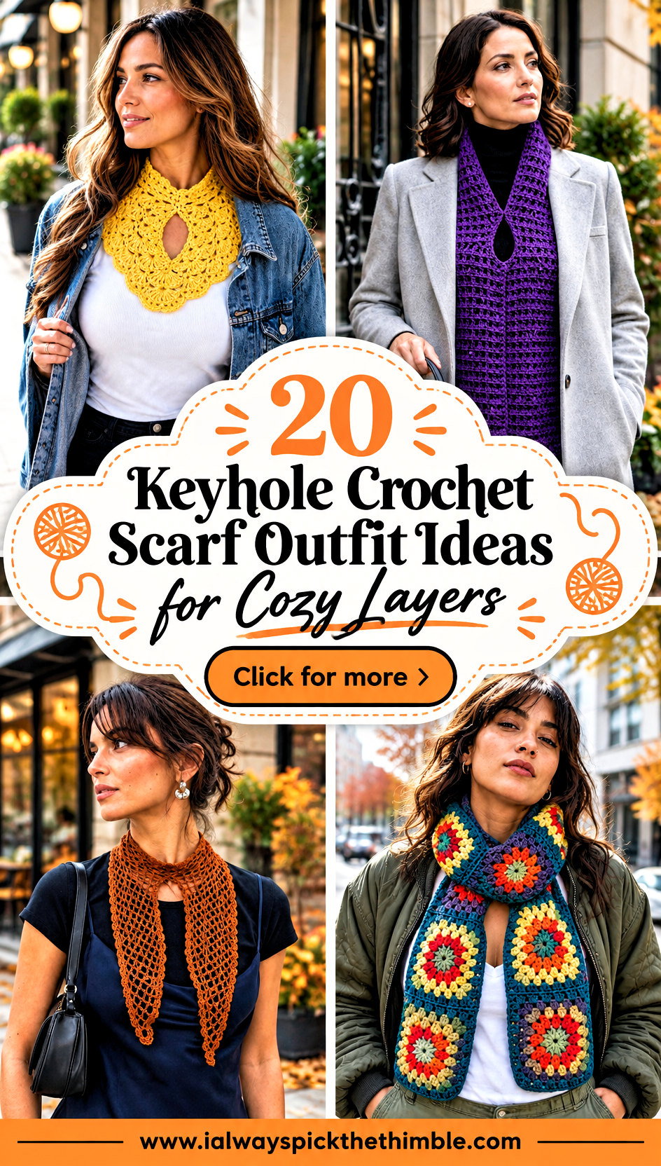 20 Keyhole Crochet Scarf Outfit Ideas for Cozy Layers - 20 Keyhole Crochet Scarf Outfit Ideas for Cozy Layers
