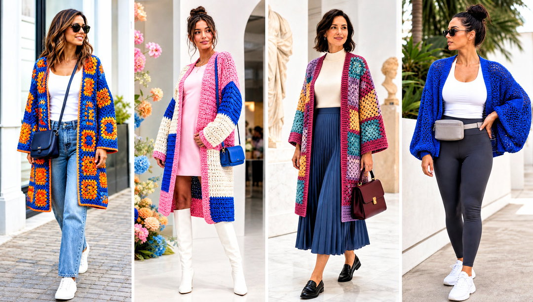 20 Kimono Crochet Cardigan Outfit Ideas for Breezy Days
