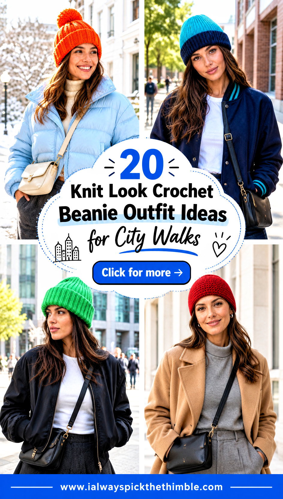 20 Knit Look Crochet Beanie Outfit Ideas for City Walks - 20 Knit Look Crochet Beanie Outfit Ideas for City Walks