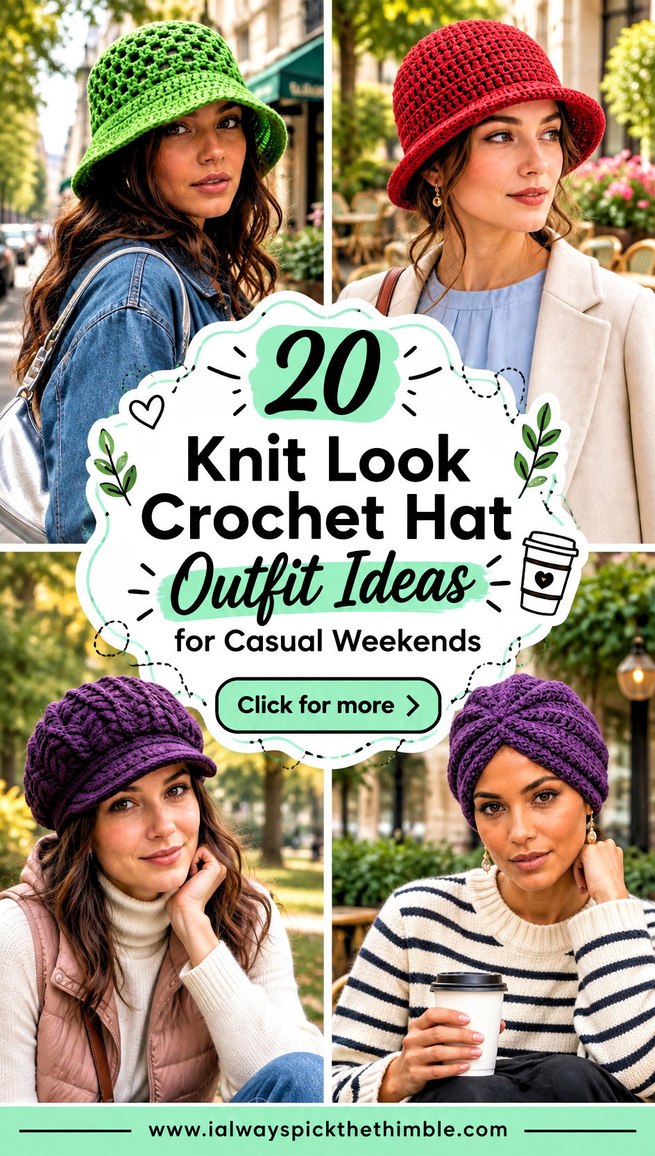20 Knit Look Crochet Hat Outfit Ideas for Casual Weekends - 20 Knit Look Crochet Hat Outfit Ideas for Casual Weekends
