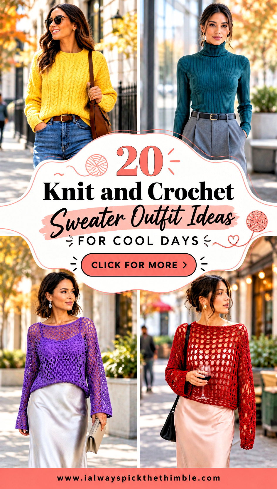 20 Knit and Crochet Sweater Outfit Ideas for Cool Days - 20 Knit and Crochet Sweater Outfit Ideas for Cool Days