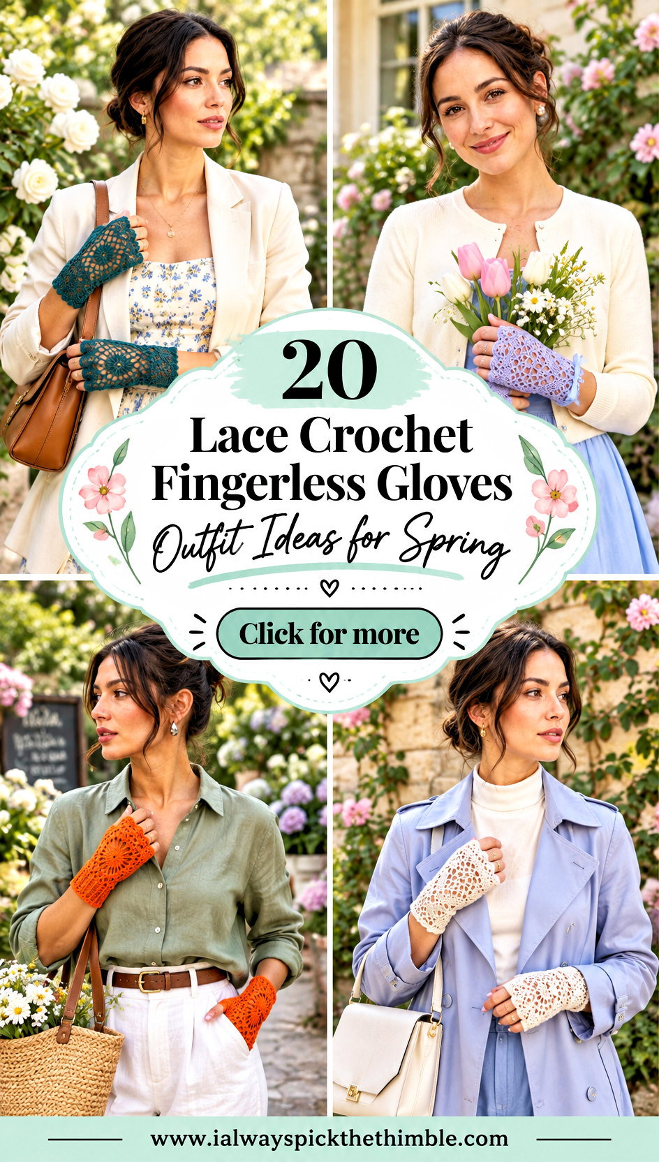 20 Lace Crochet Fingerless Gloves Outfit Ideas for Spring - 20 Lace Crochet Fingerless Gloves Outfit Ideas for Spring
