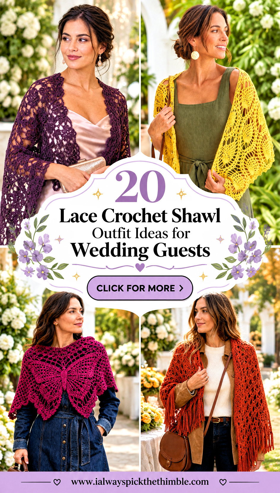 20 Lace Crochet Shawl Outfit Ideas for Wedding Guests - 20 Lace Crochet Shawl Outfit Ideas for Wedding Guests