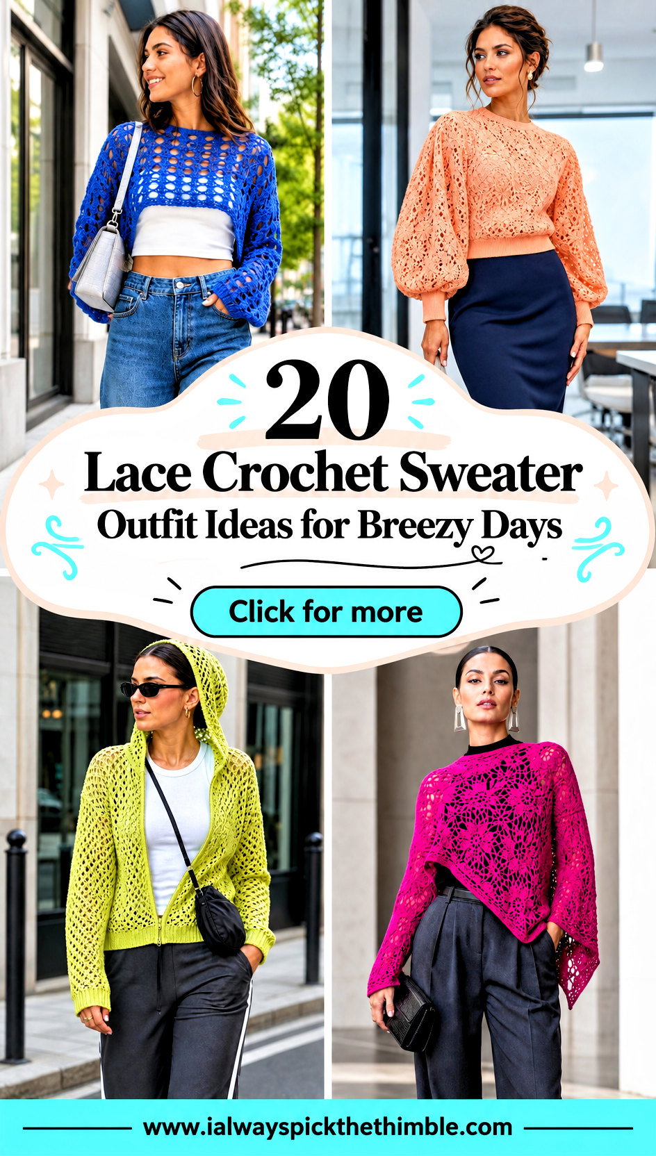 20 Lace Crochet Sweater Outfit Ideas for Breezy Days - 20 Lace Crochet Sweater Outfit Ideas for Breezy Days