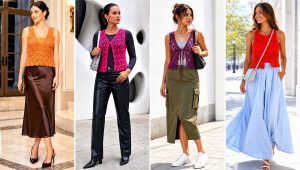 20 Lacy Crochet Vest Outfit Ideas for Boho Layering