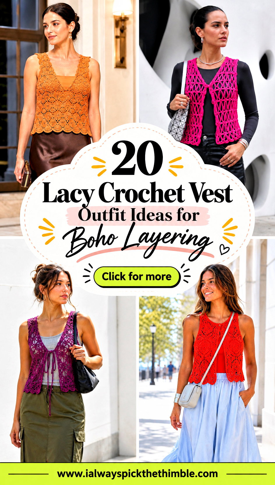 20 Lacy Crochet Vest Outfit Ideas for Boho Layering - 20 Lacy Crochet Vest Outfit Ideas for Boho Layering