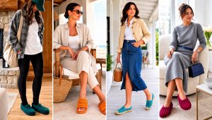 20 Ladies Crocheted Slippers Outfit Ideas for Cozy Days In