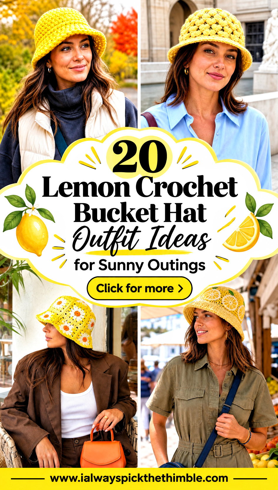 20 Lemon Crochet Bucket Hat Outfit Ideas for Sunny Outings - 20 Lemon Crochet Bucket Hat Outfit Ideas for Sunny Outings