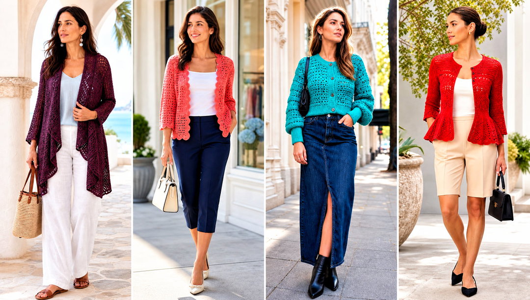 20 Light Crochet Cardigan Outfit Ideas for Easy Layering