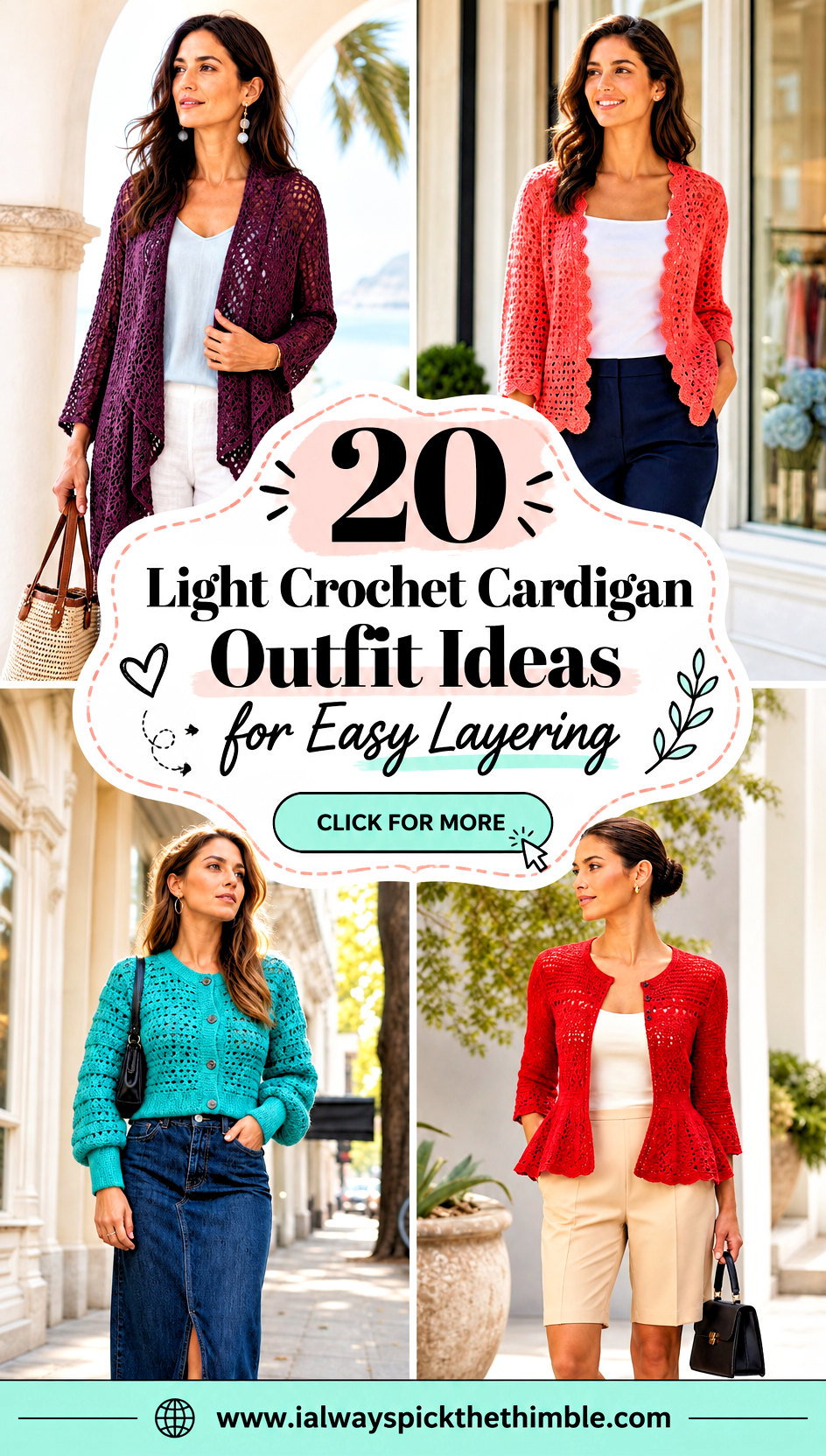 20 Light Crochet Cardigan Outfit Ideas for Easy Layering - 20 Light Crochet Cardigan Outfit Ideas for Easy Layering