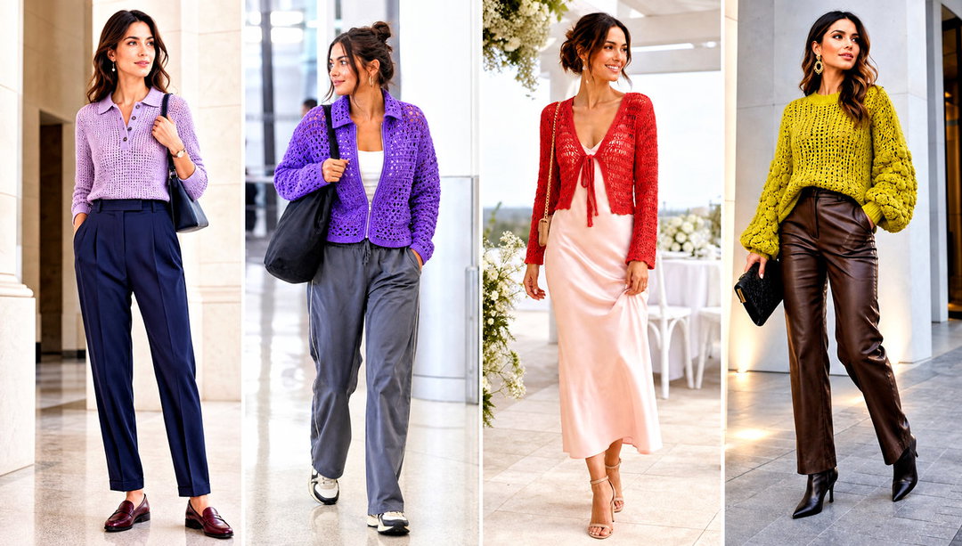 20 Light Crochet Sweater Outfit Ideas for Spring Walks