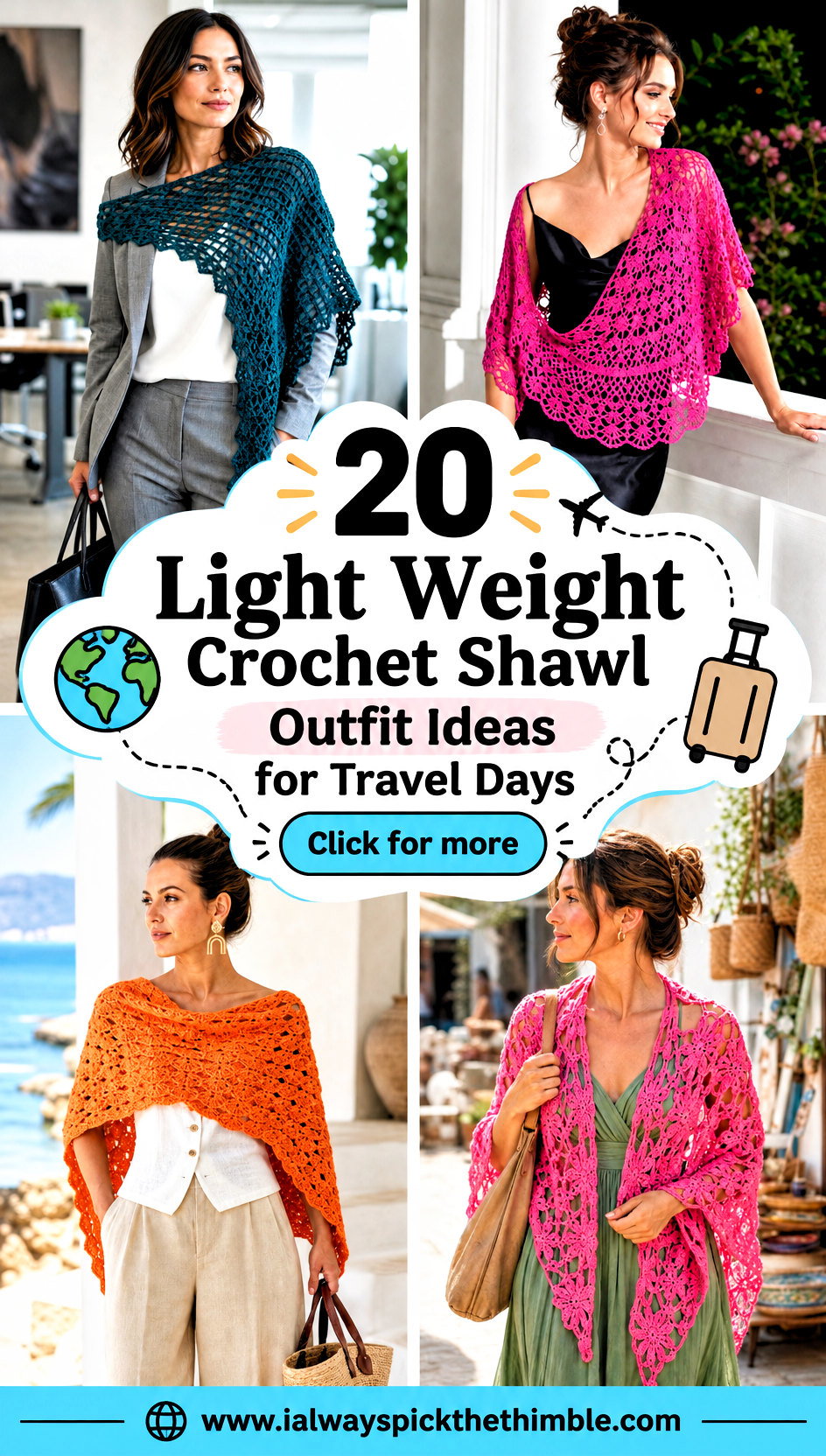20 Light Weight Crochet Shawl Outfit Ideas for Travel Days - 20 Light Weight Crochet Shawl Outfit Ideas for Travel Days