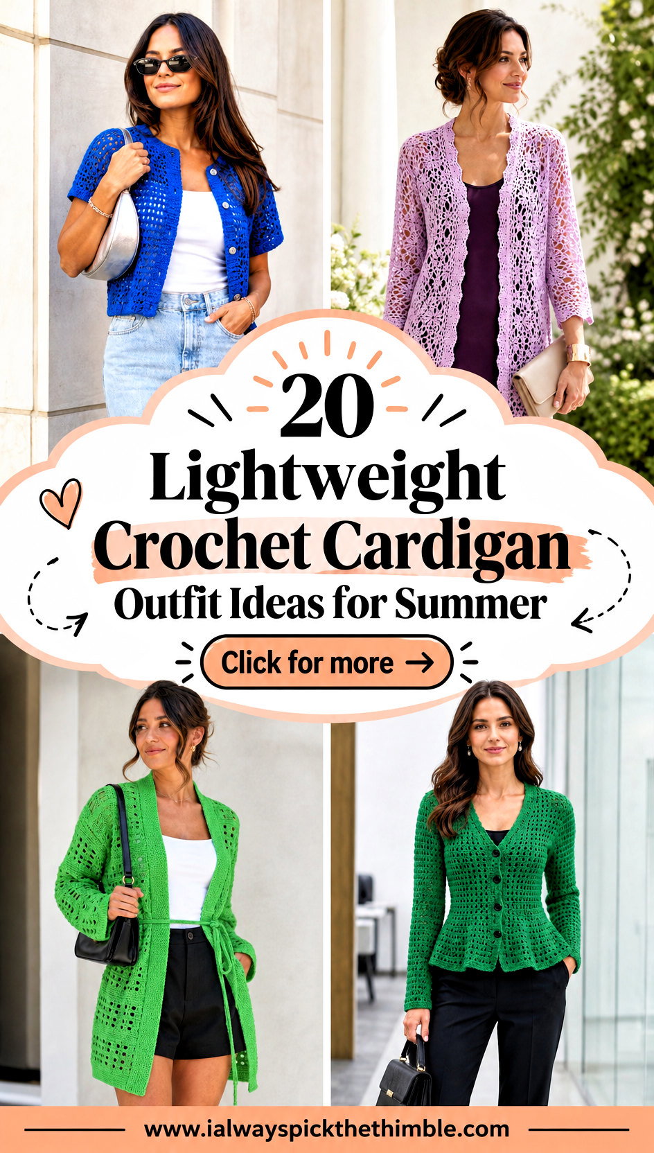 20 Lightweight Crochet Cardigan Outfit Ideas for Summer - 20 Lightweight Crochet Cardigan Outfit Ideas for Summer