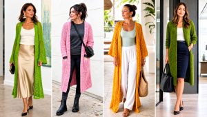 20 Long Crochet Cardigan Outfit Ideas With Jeans and Boots