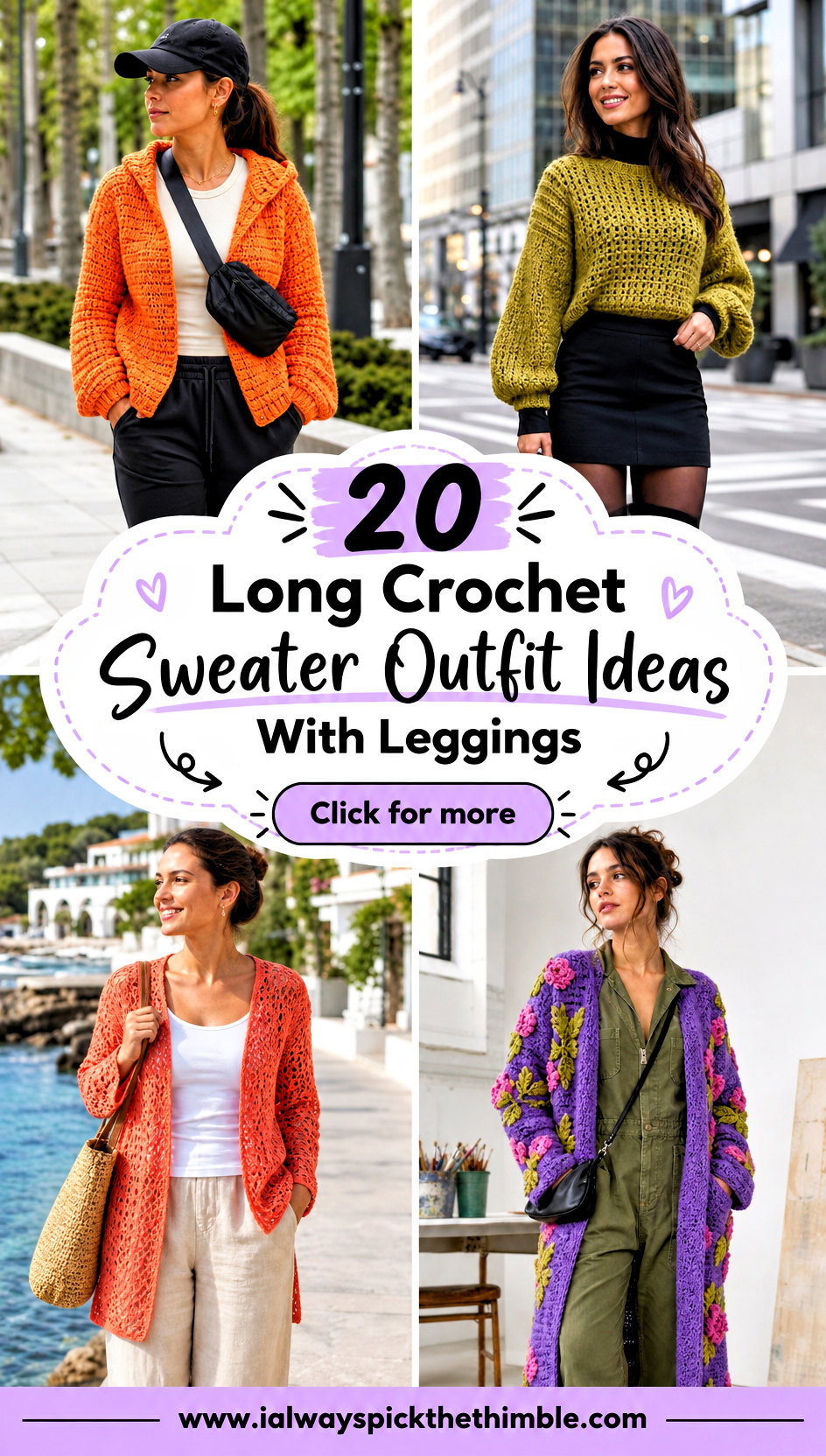 20 Long Crochet Sweater Outfit Ideas With Leggings - 20 Long Crochet Sweater Outfit Ideas With Leggings