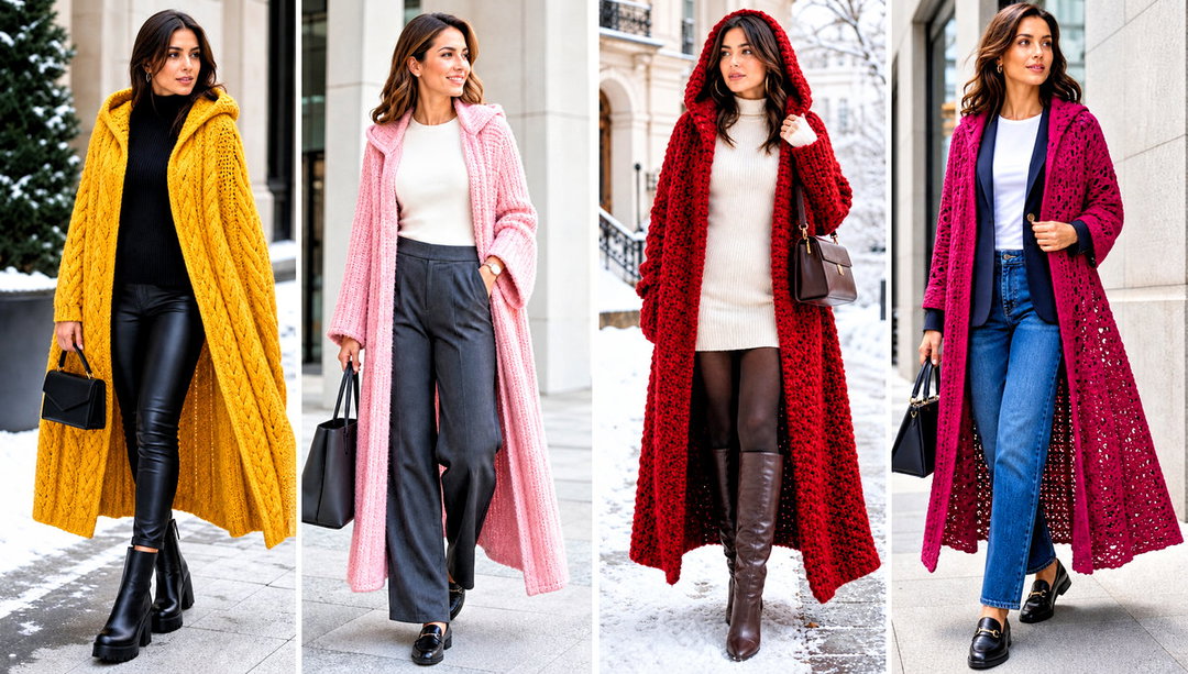 20 Long Hooded Crochet Cape Outfit Ideas for Cool Evenings