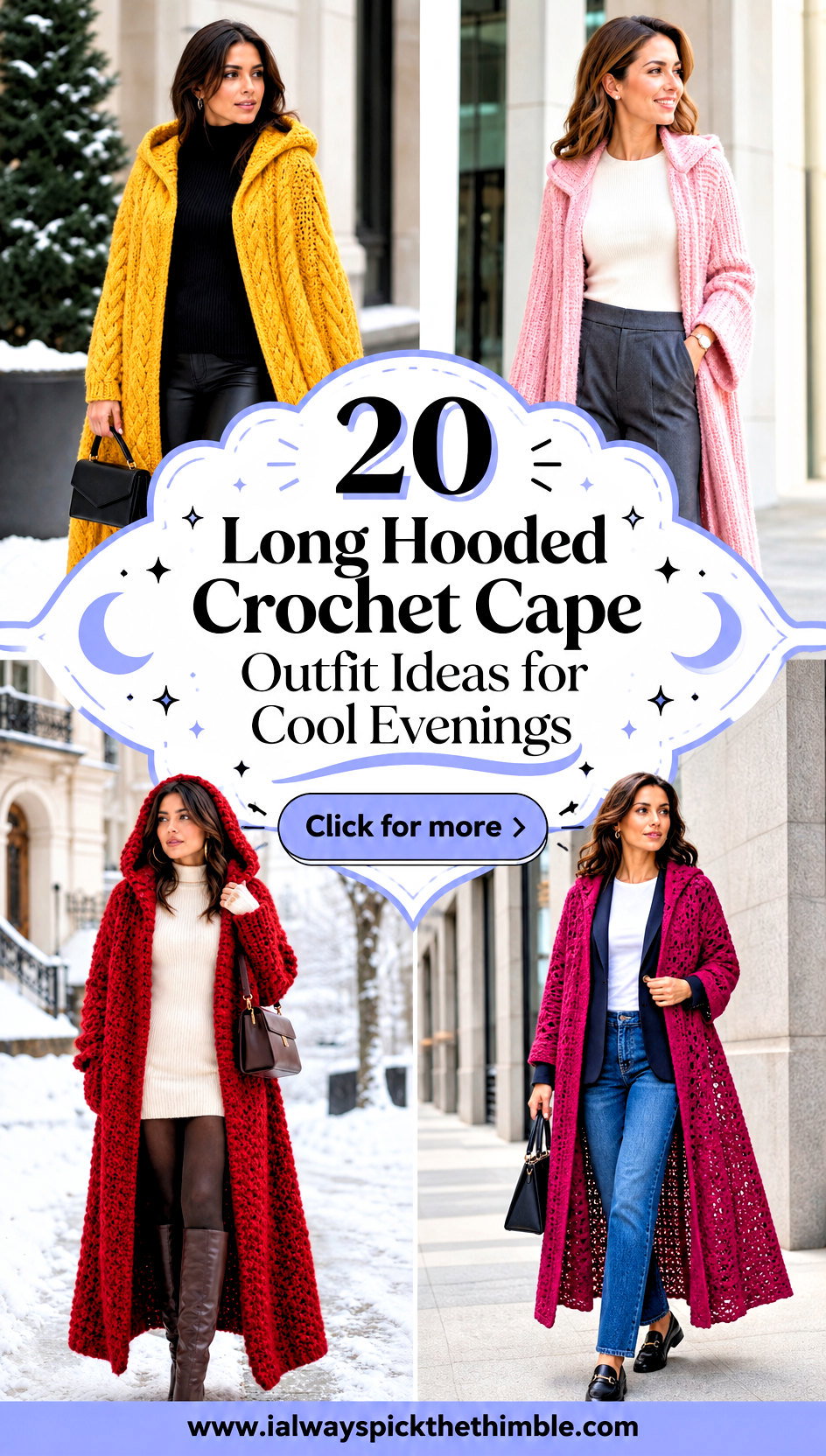 20 Long Hooded Crochet Cape Outfit Ideas for Cool Evenings - 20 Long Hooded Crochet Cape Outfit Ideas for Cool Evenings