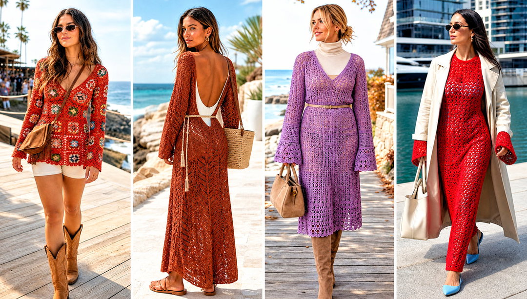 20 Long Sleeve Crochet Beach Dress Outfit Ideas for a Cruise
