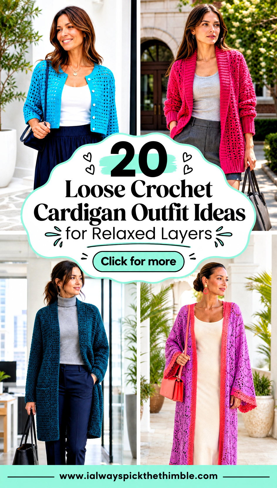 20 Loose Crochet Cardigan Outfit Ideas for Relaxed Layers - 20 Loose Crochet Cardigan Outfit Ideas for Relaxed Layers