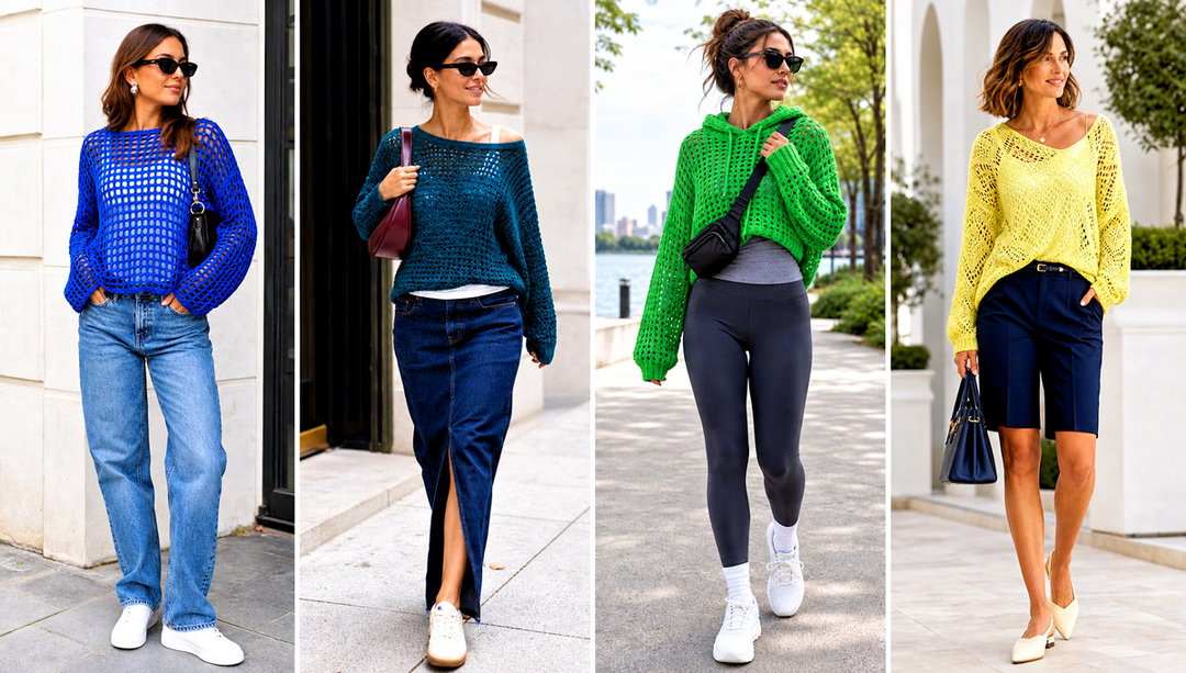20 Loose Crochet Sweater Outfit Ideas for Coffee Dates