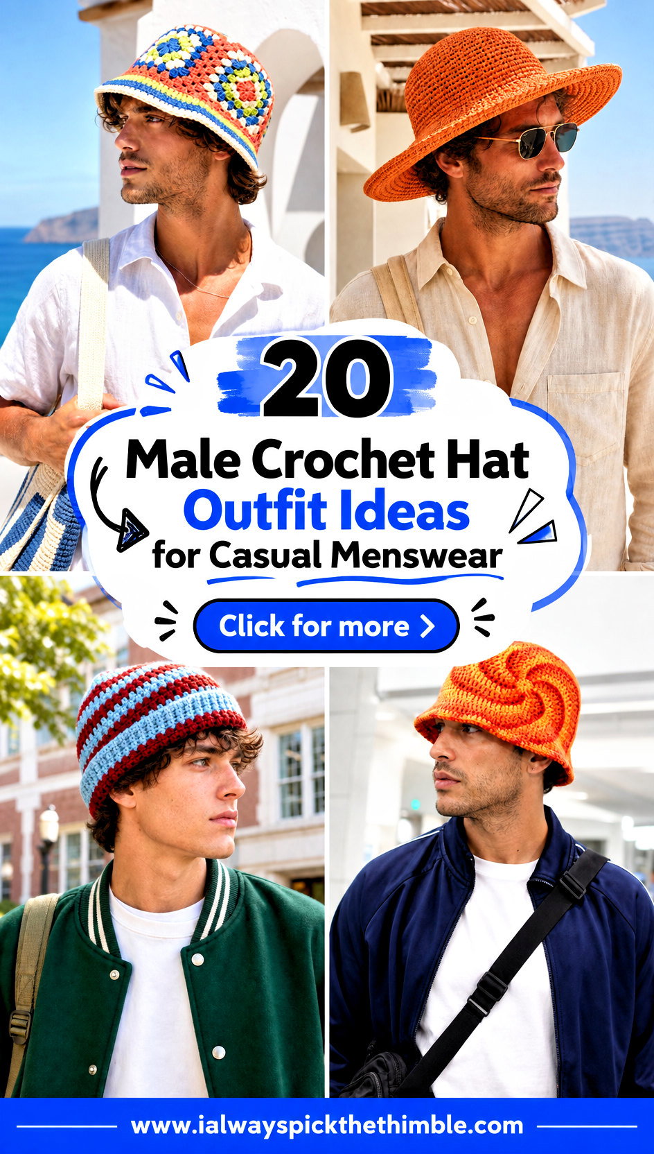 20 Male Crochet Hat Outfit Ideas for Casual Menswear - 20 Male Crochet Hat Outfit Ideas for Casual Menswear