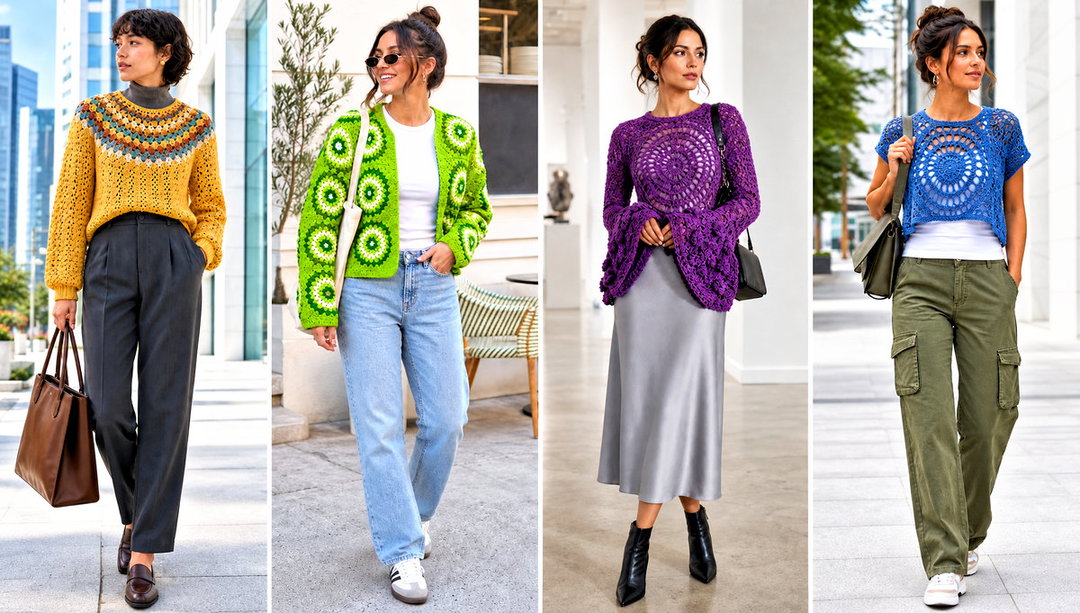 20 Mandala Crochet Sweater Outfit Ideas for Cozy Boho Looks