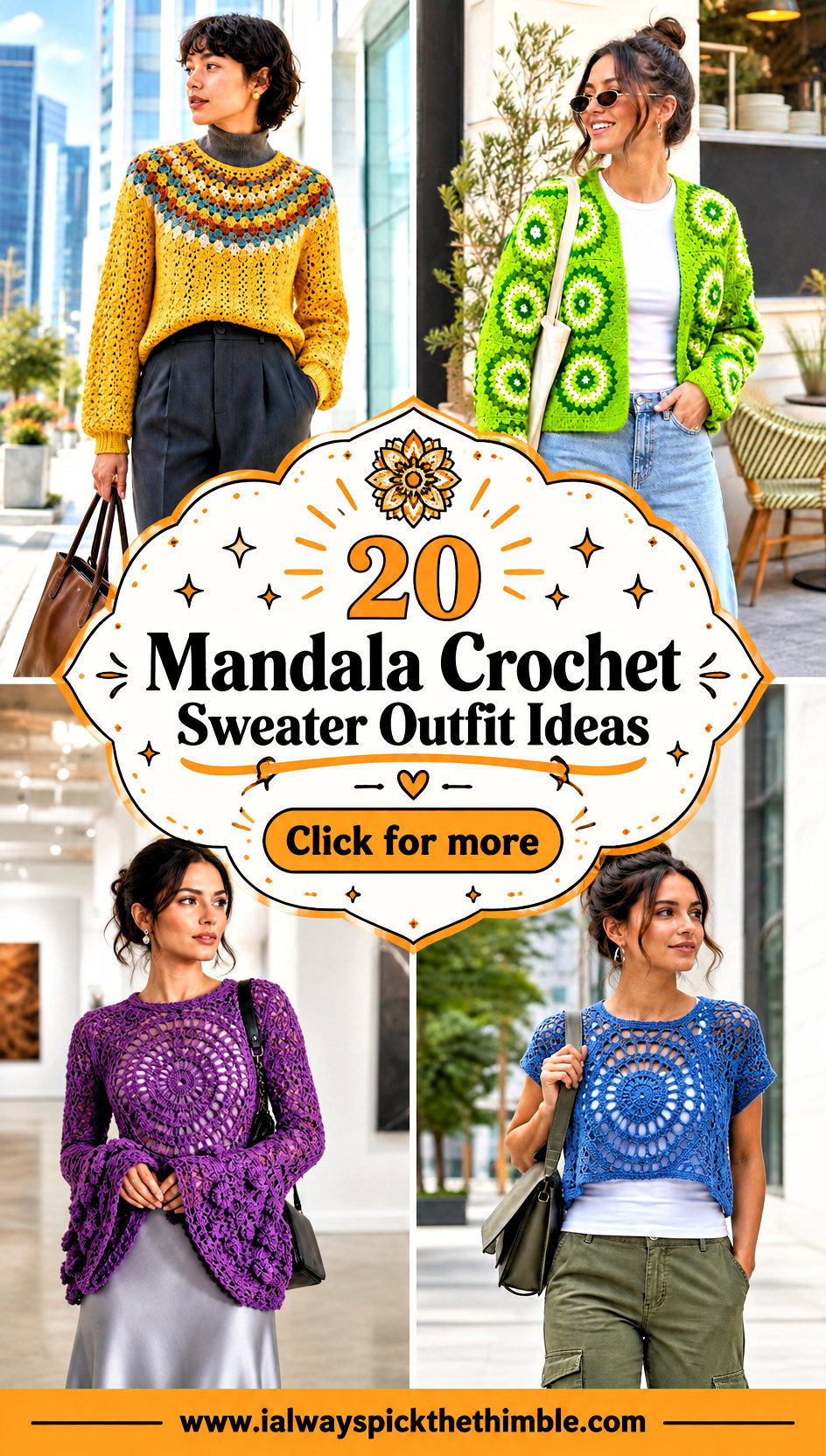 20 Mandala Crochet Sweater Outfit Ideas for Cozy Boho Looks - 20 Mandala Crochet Sweater Outfit Ideas for Cozy Boho Looks